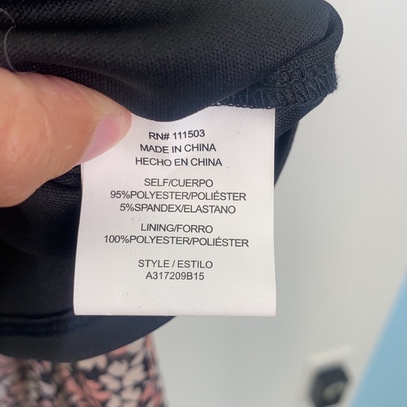 AUW - NWT Floral Black And Pink Lined Maxi Dress Size L - Picture 12 of 14